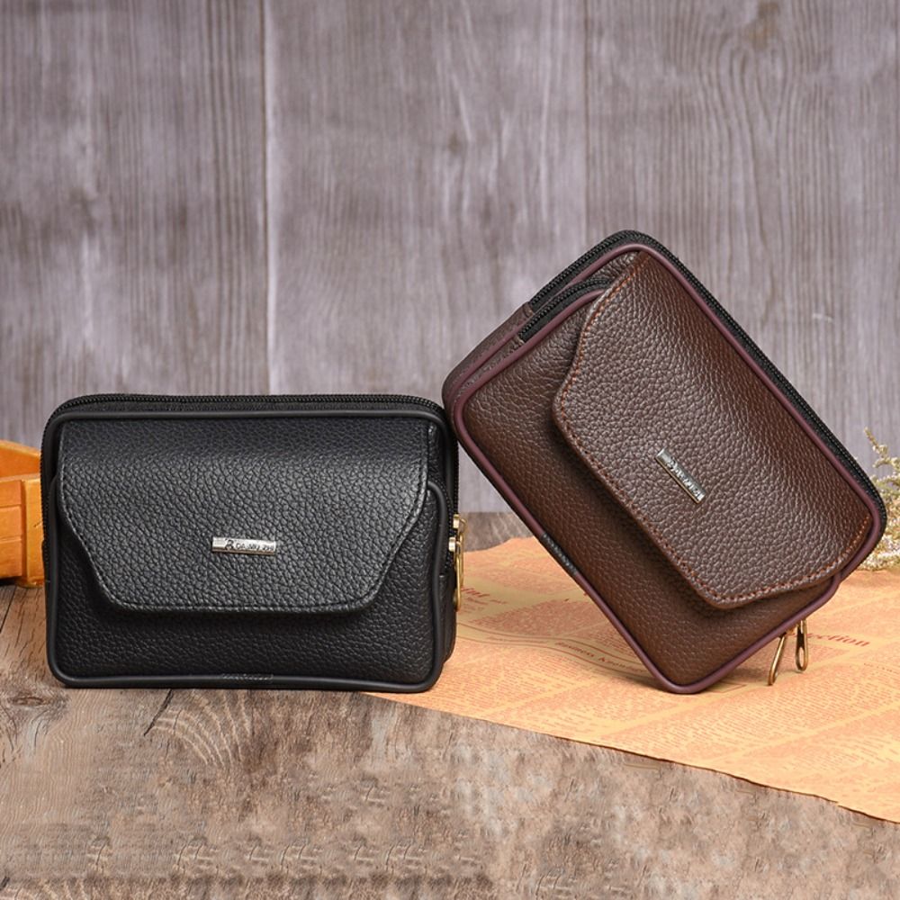 Travel Accessories For Men - Casual PU Leather Men Waist Bag