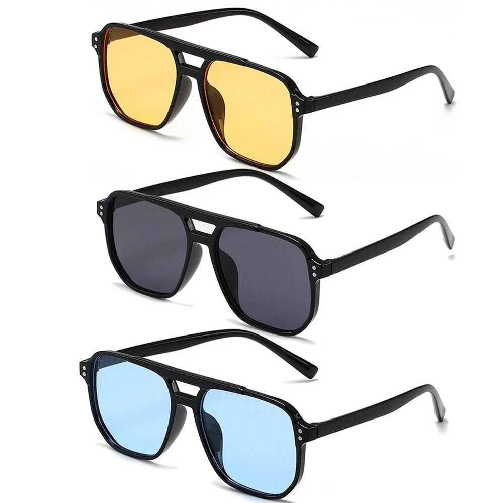 Travel Accessories For Men - Trendy Punk Square Frame Sunglasses Anti-UV