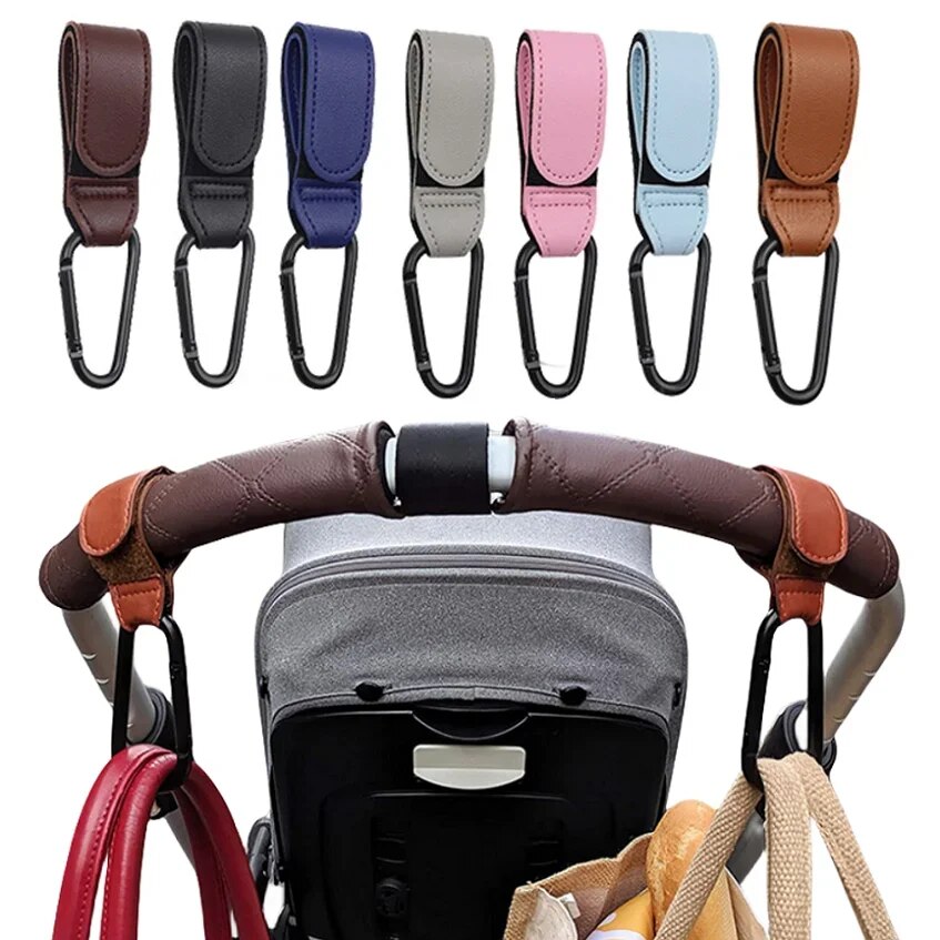 Travel Accessories For 4 Year Old - 2Pcs Leather Cart Hooks Baby Stroller