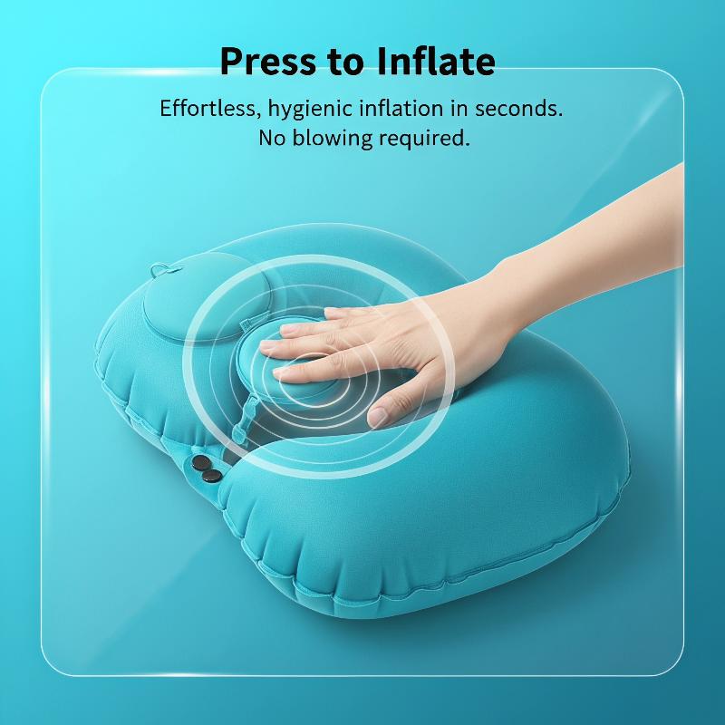 Travel Pillow Inflatable - Travel Use Inflatable Neck Pillow Soft