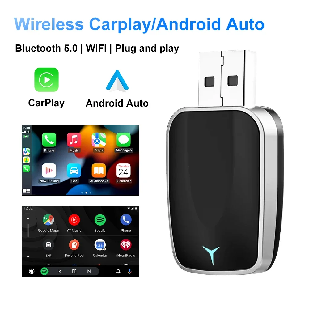 Travel Adapter Universal - 2025 Wired To Wireless CarPlay Android