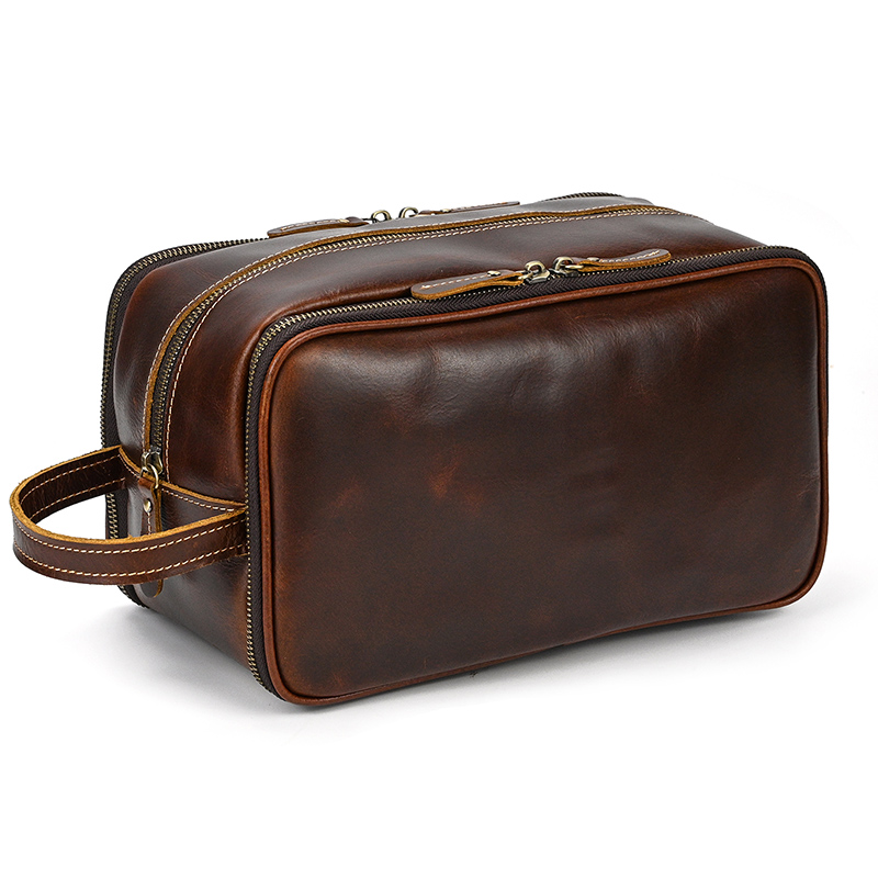 Travel Accessories Toiletries - Cowhide Toiletry Bag Men Leather Cosmetic