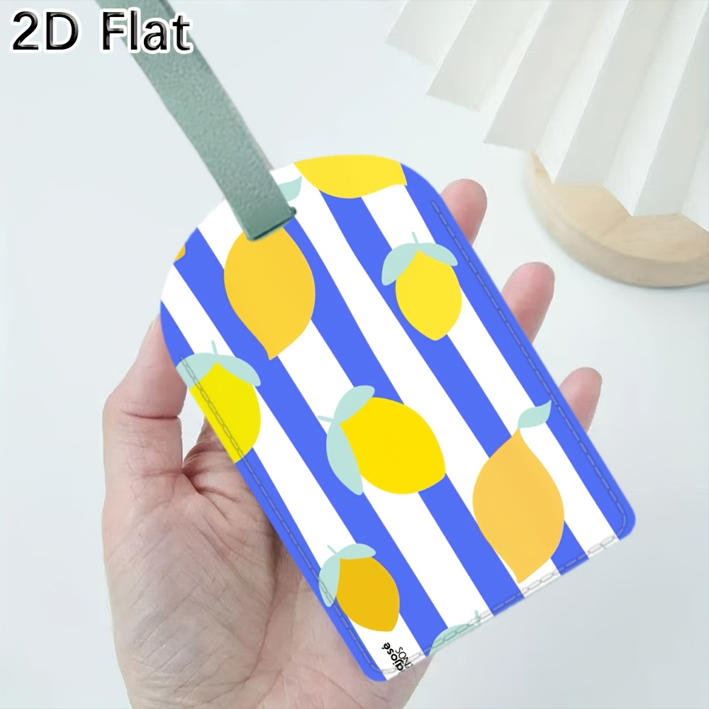 Luggage Tag with Lemon Striped - Luggage Tag Leather recension och pris