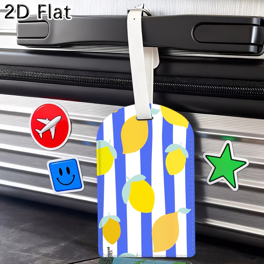 Luggage Tag with Lemon Striped - Luggage Tag Leather recension och pris