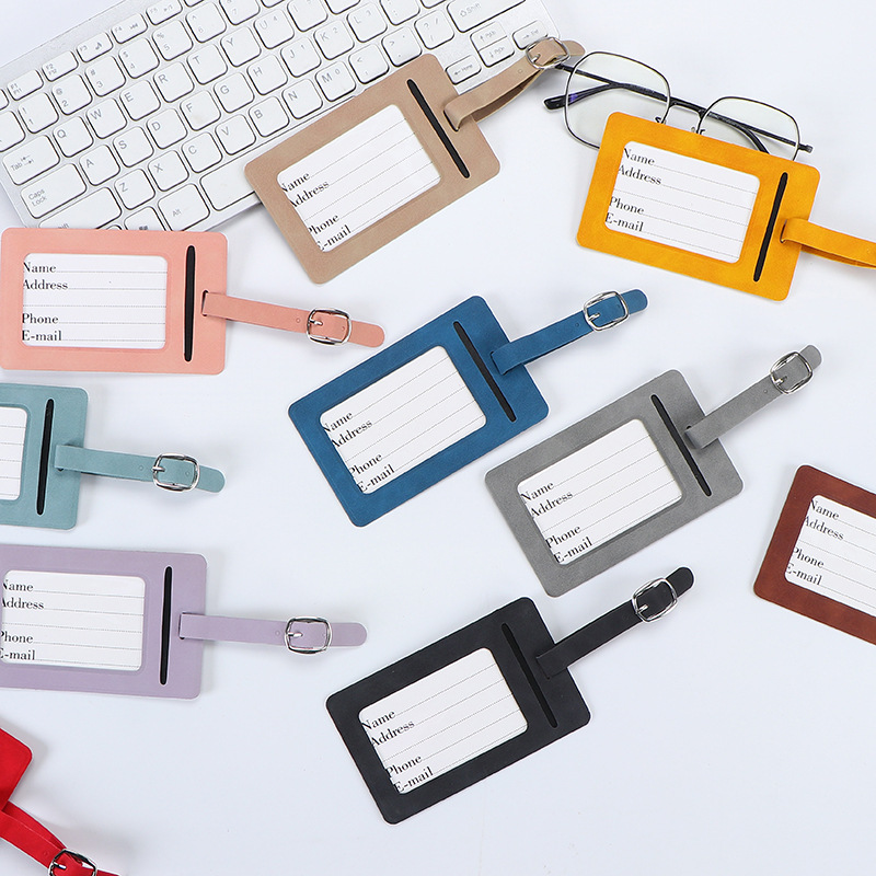 Solid Color PU  Leather Luggag - Luggage Tag Leather recension och pris