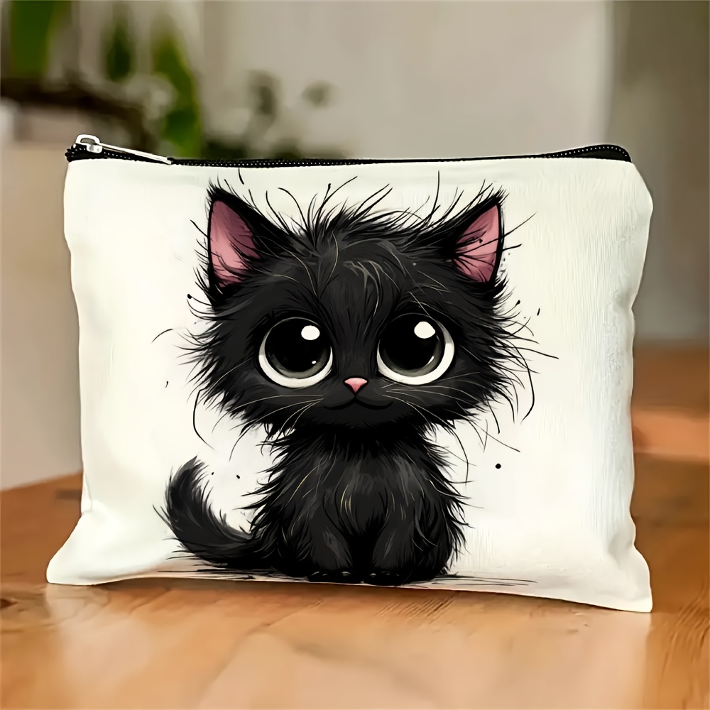 A Cute cat print cosmetic bag  - Travel Accessories Toiletries recension och pris