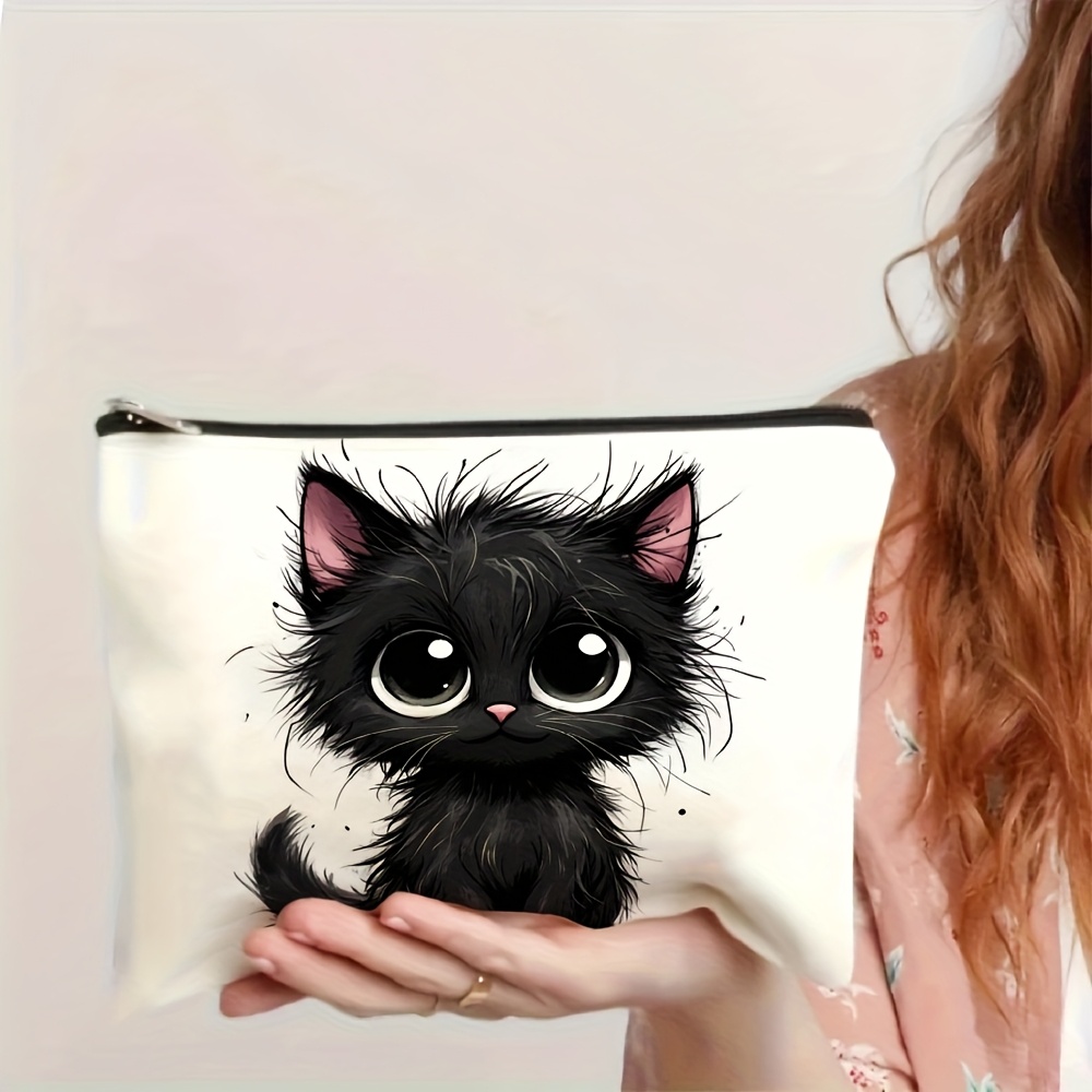 A Cute cat print cosmetic bag  - Travel Accessories Toiletries recension och pris