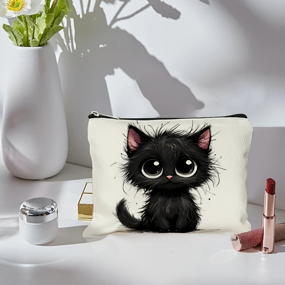 A Cute cat print cosmetic bag  - Travel Accessories Toiletries recension och pris