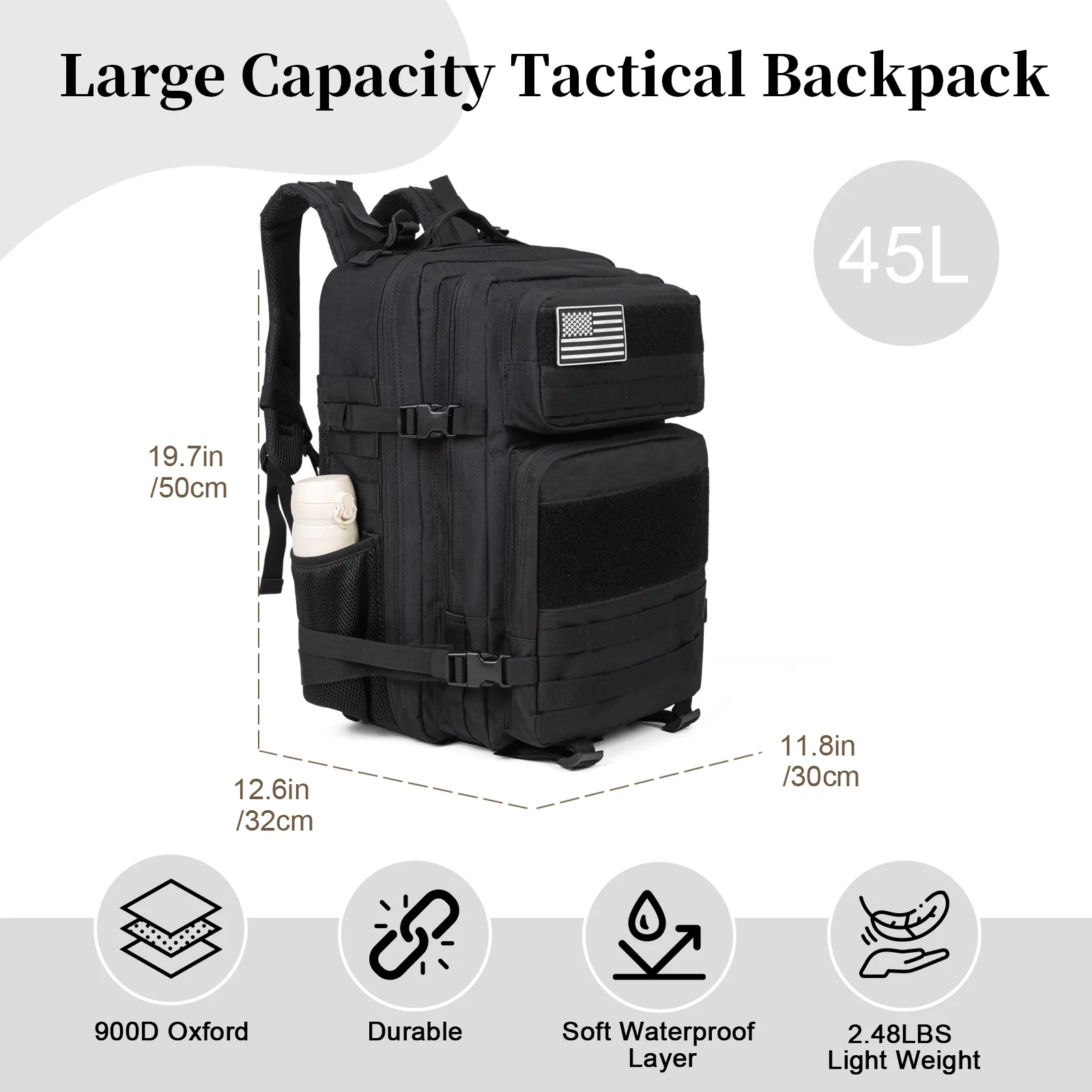 60L Army Military Tactical Bac - Travel Accessories For Men recension och pris