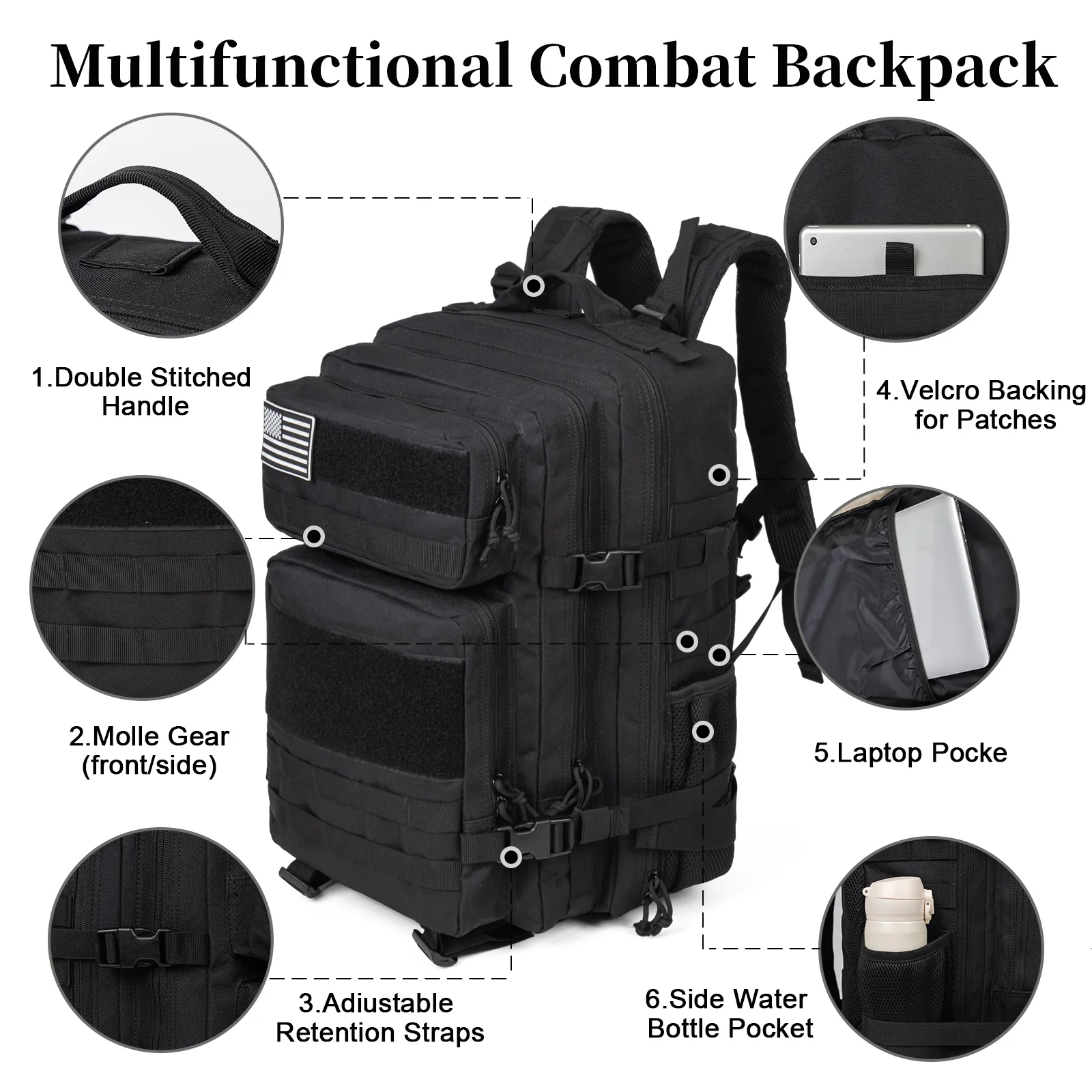 60L Army Military Tactical Bac - Travel Accessories For Men recension och pris