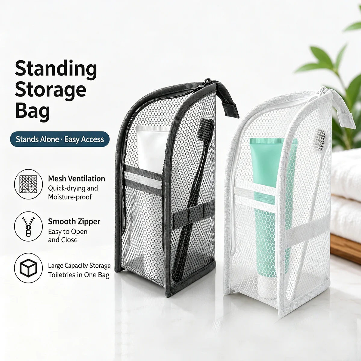 Standing Mesh Toiletry Bag for - Travel Accessories Toiletries recension och pris