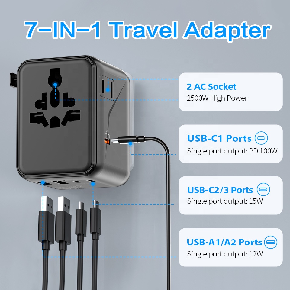 PD 100W GaN Fast Charger Unive - Travel Adapter Universal recension och pris