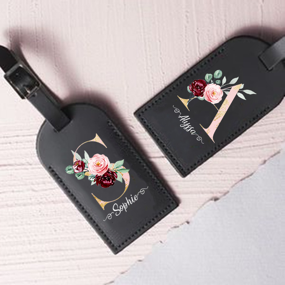 Personalised Letter with Name  - Luggage Tag Leather recension och pris