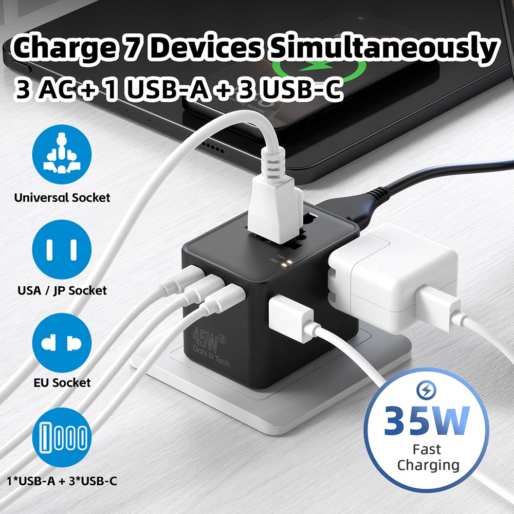 Custom Logo Multi-Nation Use G - Travel Adapter Universal recension och pris
