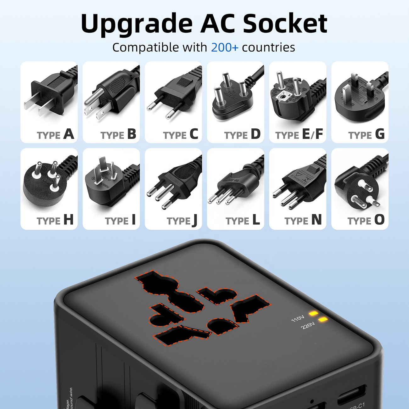 Custom Logo Multi-Nation Use G - Travel Adapter Universal recension och pris