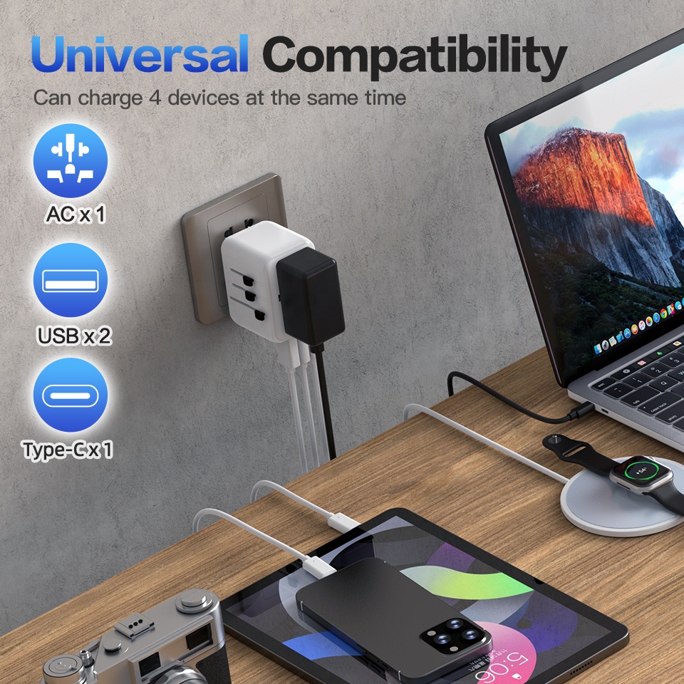 Type C GaN 20W Chargeur Multi  - Travel Adapter Universal recension och pris