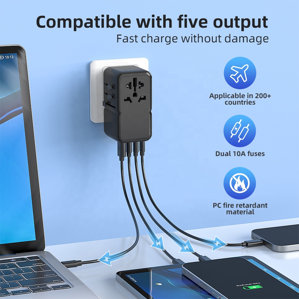 PD 170W Multi Ports Internatio - Travel Adapter Universal recension och pris