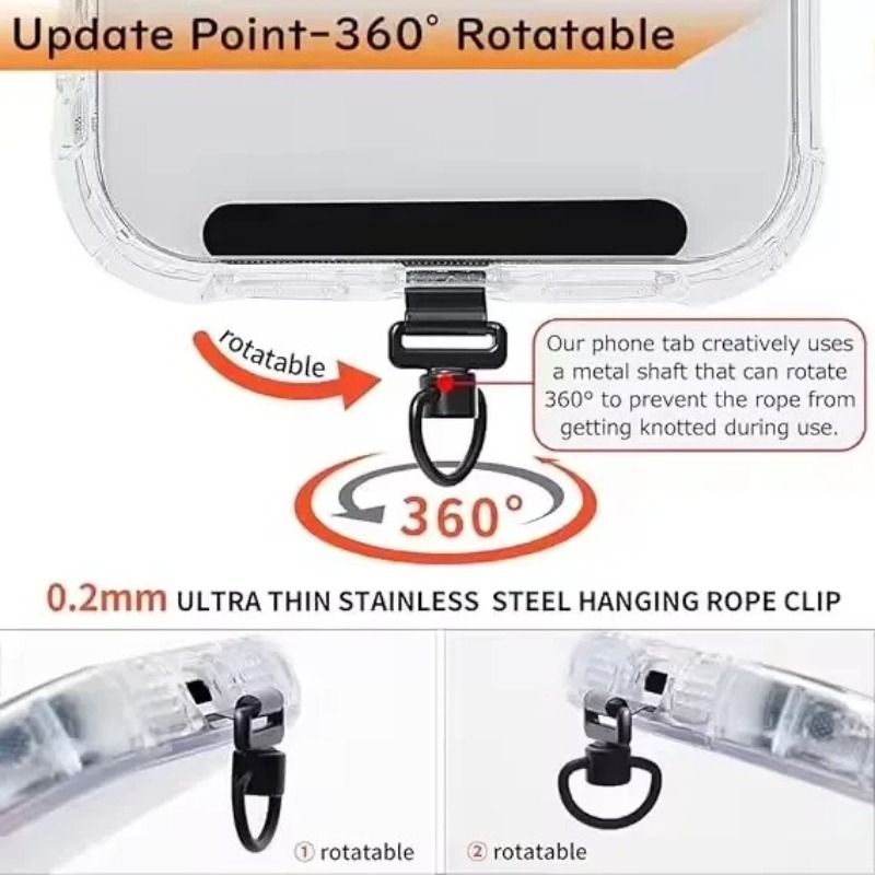 360 Rotating Phone Lanyard Cli - Travel Adapter Universal recension och pris