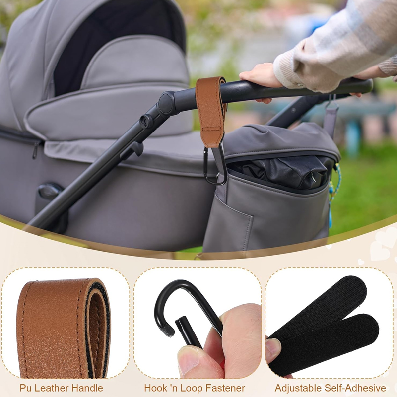 2Pcs Leather Cart Hooks Baby S - Travel Accessories For 4 Year Old recension och pris