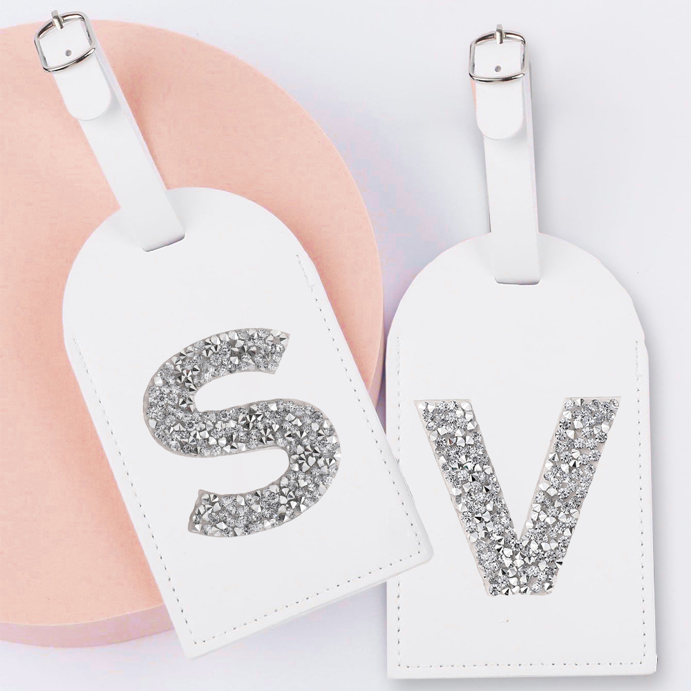 A-Z Rhinestone Monogram Leathe - Luggage Tag Leather recension och pris