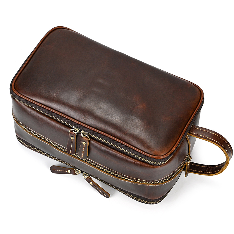 Cowhide Toiletry Bag Men Leath - Travel Accessories Toiletries recension och pris