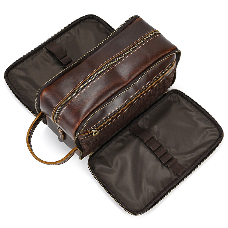 Cowhide Toiletry Bag Men Leath - Travel Accessories Toiletries recension och pris